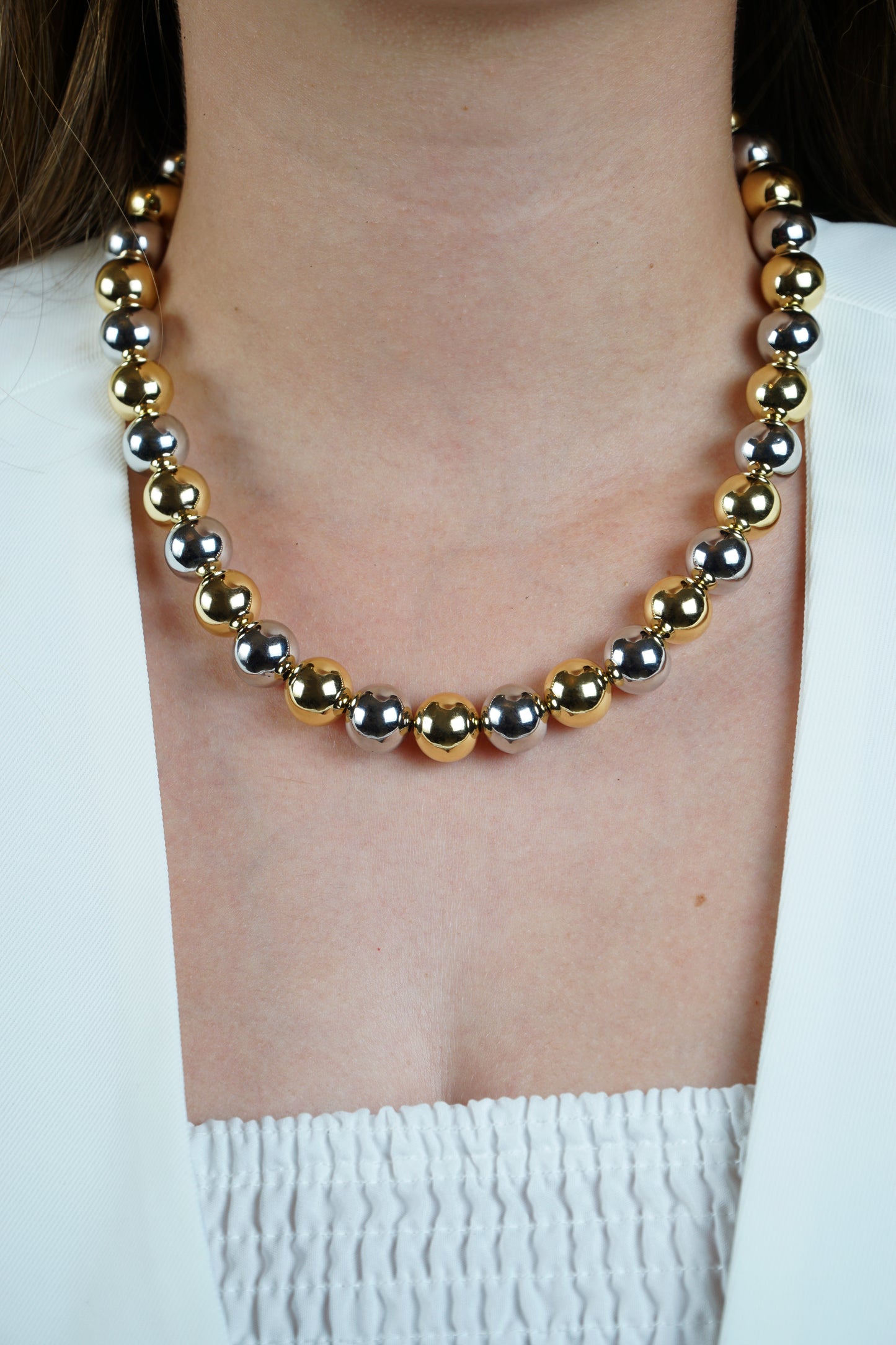 Gold and Silver beaded necklace
