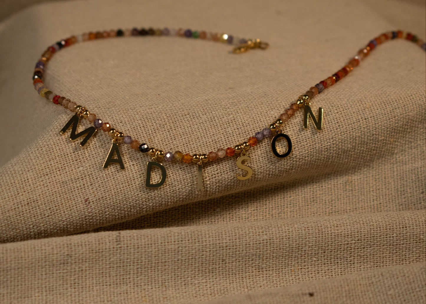 Beaded personalized name necklace