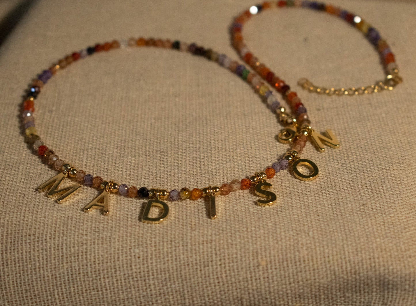 Beaded personalized name necklace