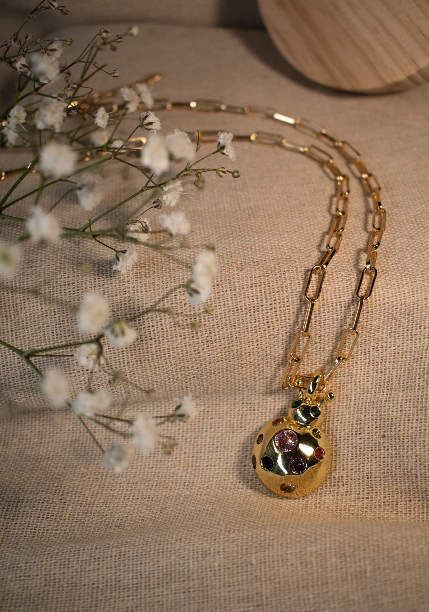 Gold Lady Bug necklace
