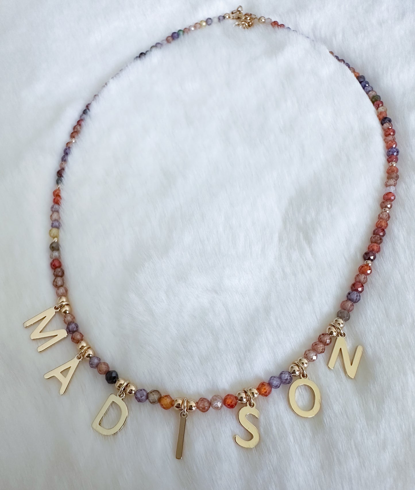 Beaded personalized name necklace