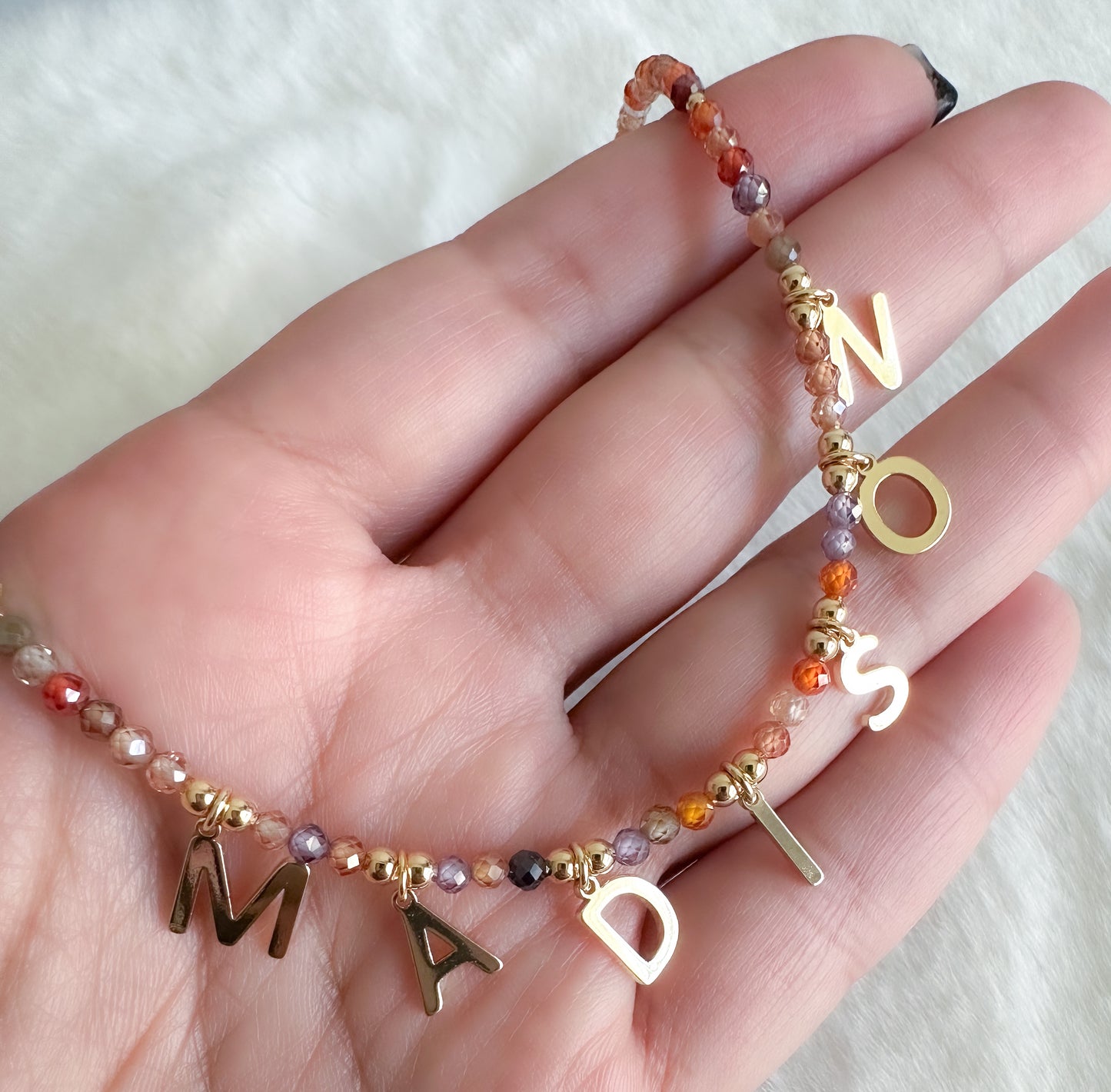 Beaded personalized name necklace