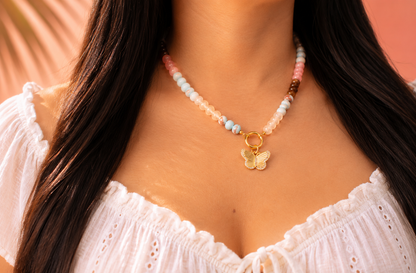 Rondelle Beaded Butterfly Necklace