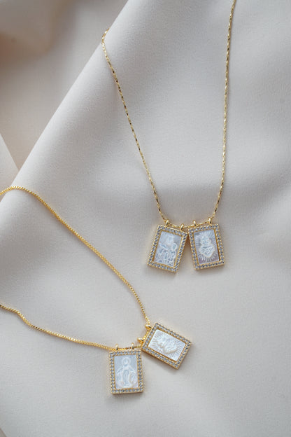 Mother of pearl Scapular necklace