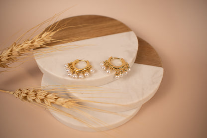 Small Pearl Hoop earrings