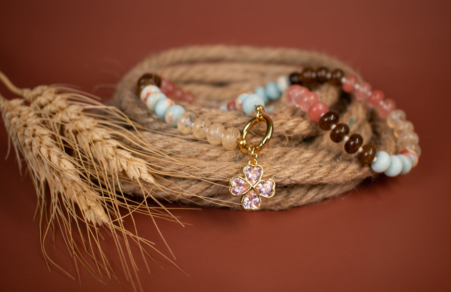 Rondelle Beaded Butterfly Necklace