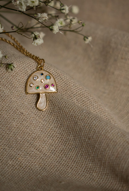 White Mushroom Necklace