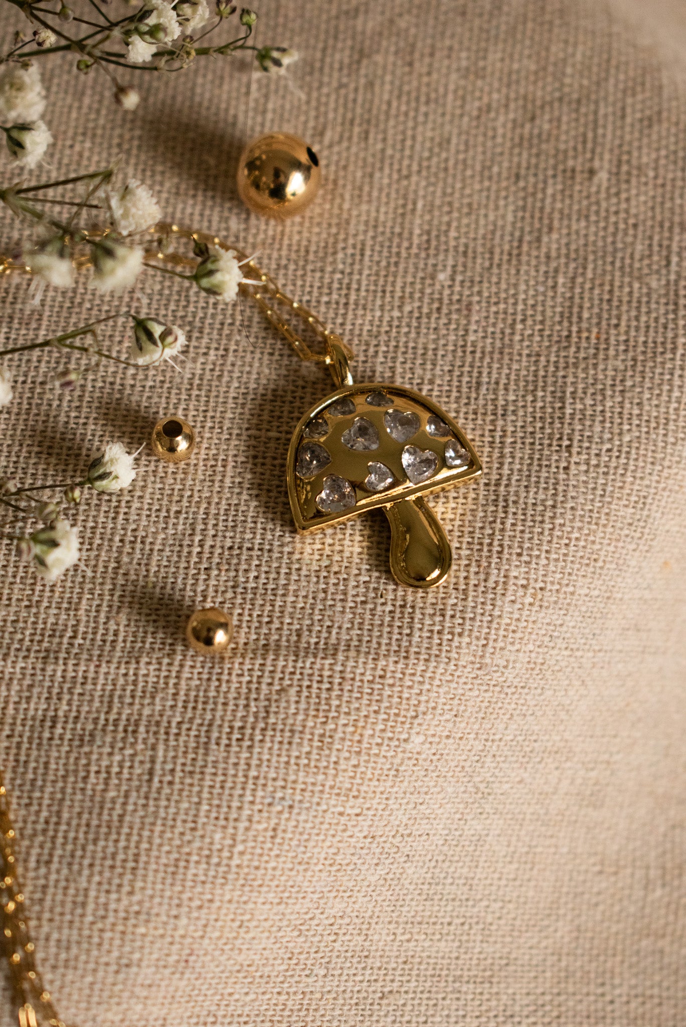 Gold filled Mushroom Necklace