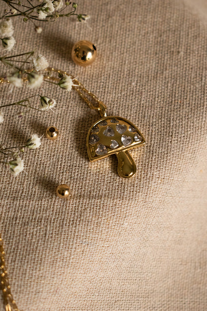 Gold filled Mushroom Necklace