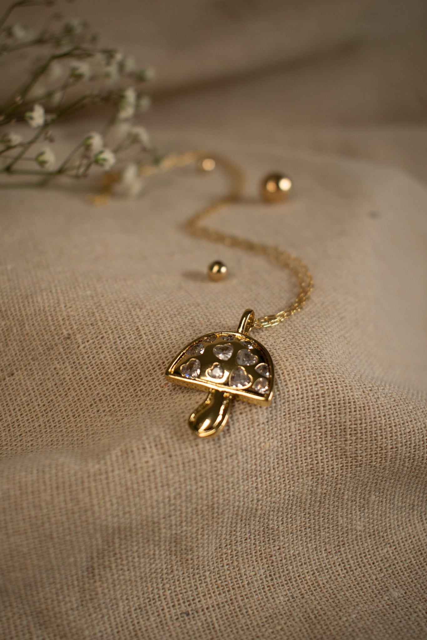 Gold filled Mushroom Necklace