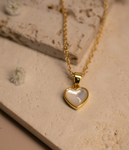 Tiny Mother of pearl Heart necklace